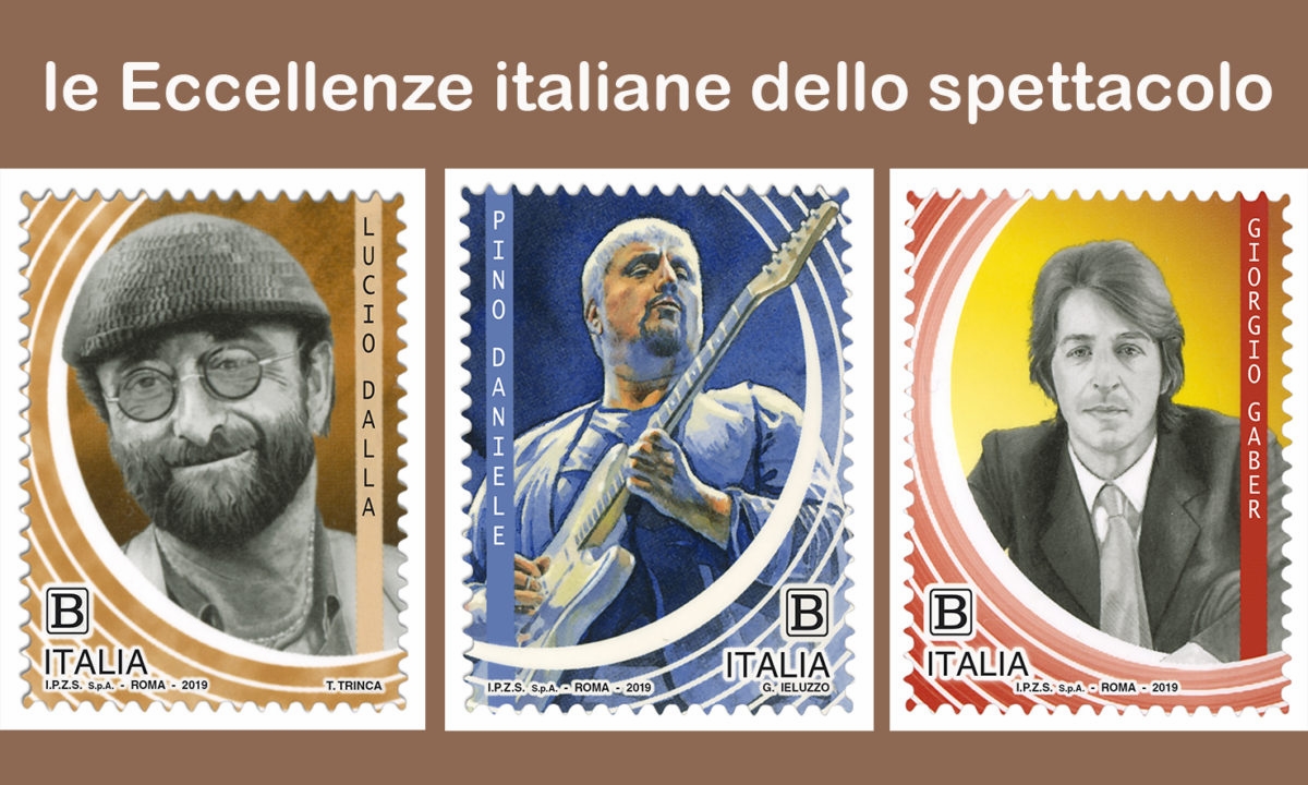 Poste Italiane, l’omaggio filatelico a Pino Daniele, Giorgio Gaber e Lucio Dalla