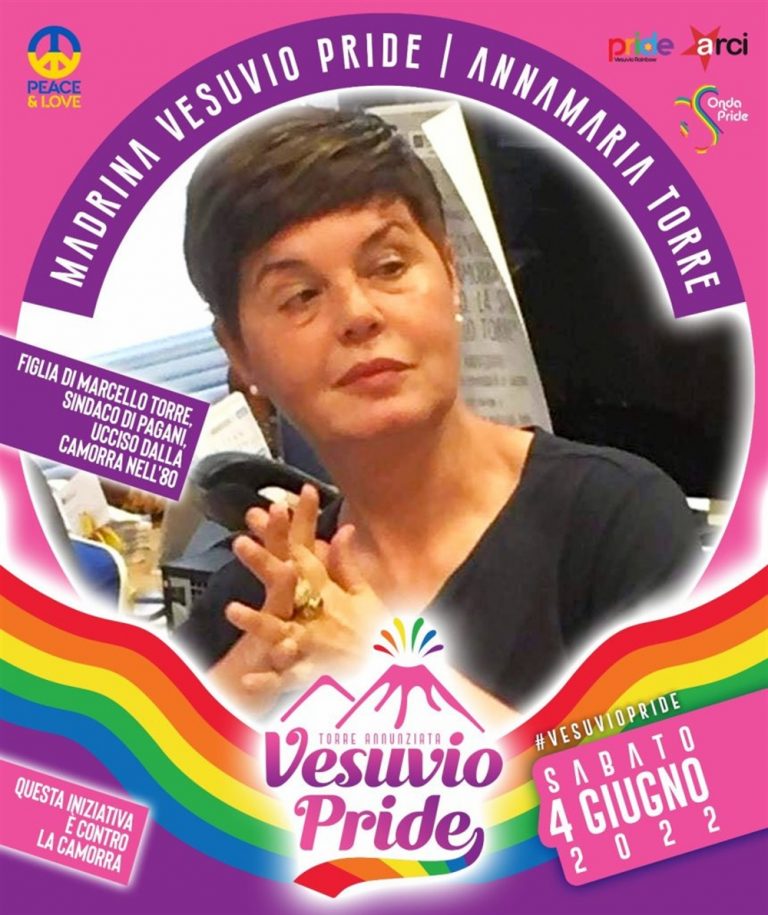Vesuvio Pride: la madrina è Annamaria Torre, la figlia del sindaco di Pagani ucciso da camorra