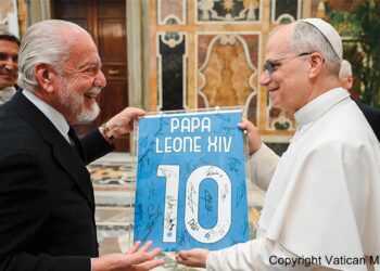 Papa Leone XIV incontra la squadra del Napoli campione d’Italia